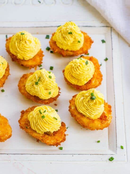 Fried Deviled Eggs With Sausage • The Wicked Noodle