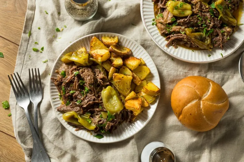 Homemade Instant Pot Mississippi Pot Roast with Peppers and Potatoes