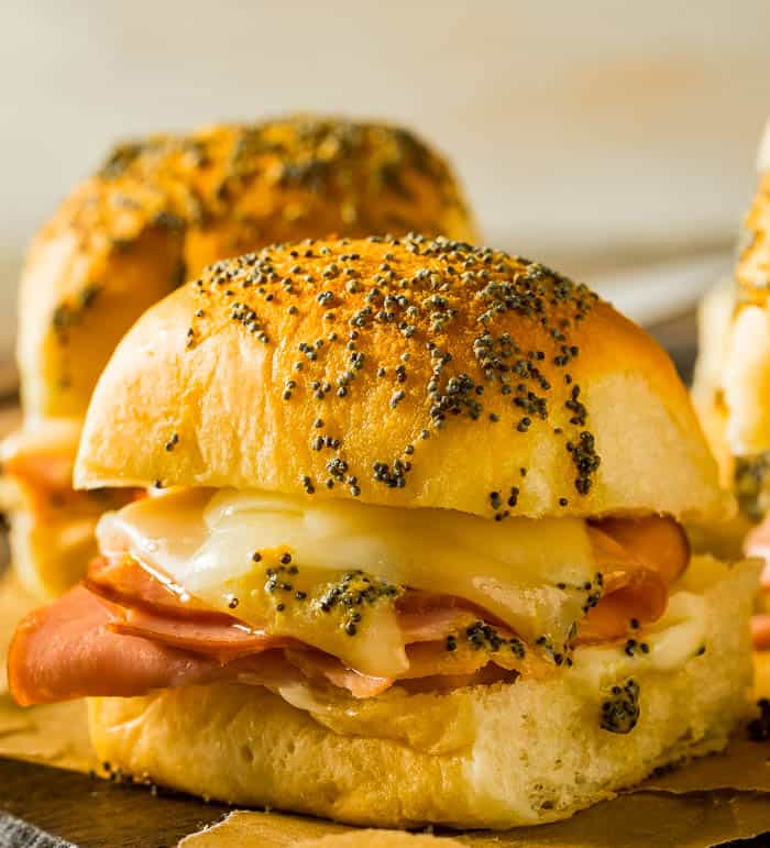 Hot Ham and Cheese Party Sandwiches