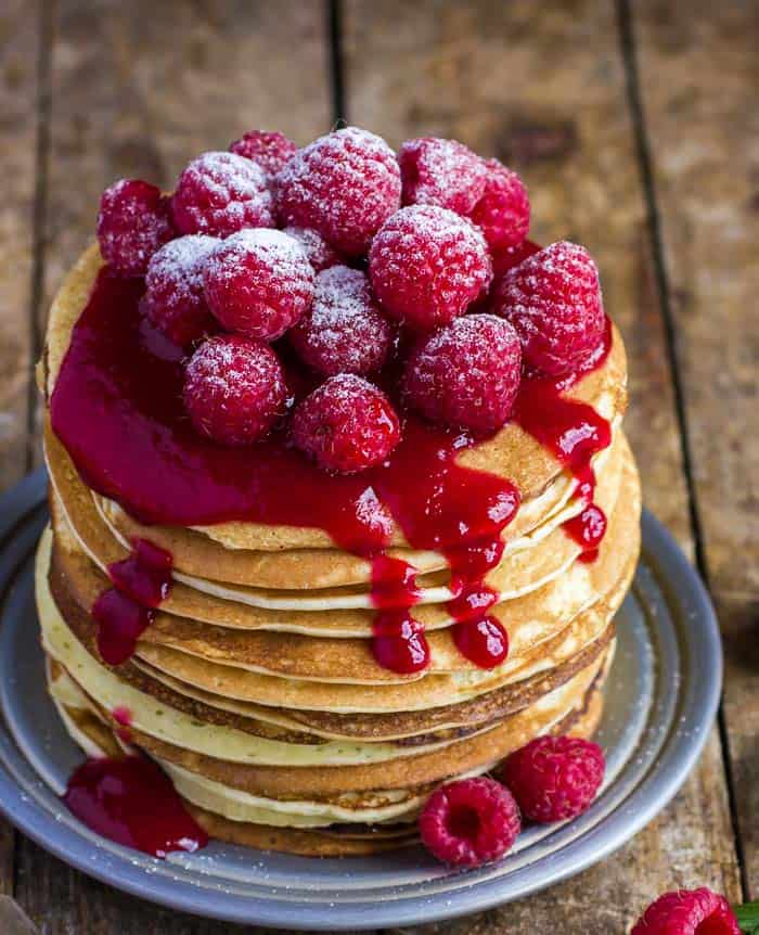 Raspberry Almond Flour Pancakes