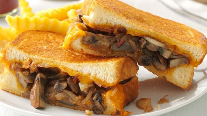 Mushroom & Onion Grilled Cheese Sandwiches