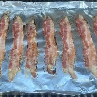 Bacon Grilling on Aluminum Foil Surface