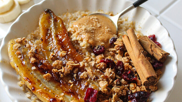 Ghee Caramelized Banana Oatmeal