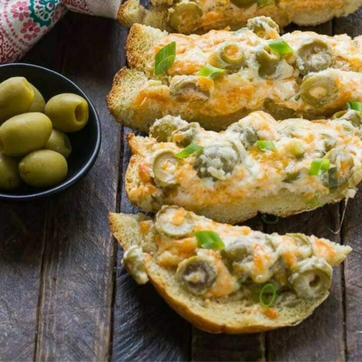 Easy Olive Cheese Bread Recipe • The Wicked Noodle