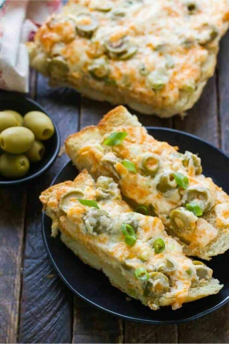 Easy Olive Cheese Bread Recipe • The Wicked Noodle