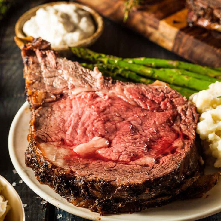 Perfect Standing Rib Roast + Garlic Mustard Wet Rub