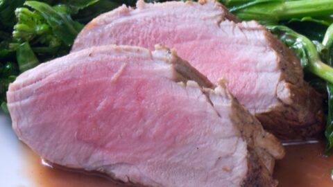 Apple Cider-Brined Pork Tenderloin With Rhubarb Deglazing Sauce