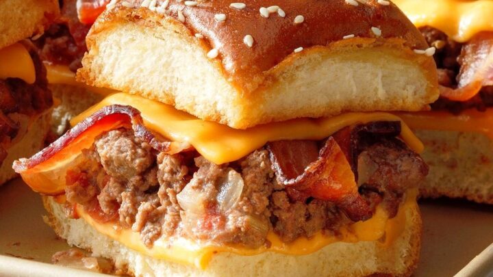 40 Dishes To Bring To A Potluck Bacon Cheeseburger Slider Bake