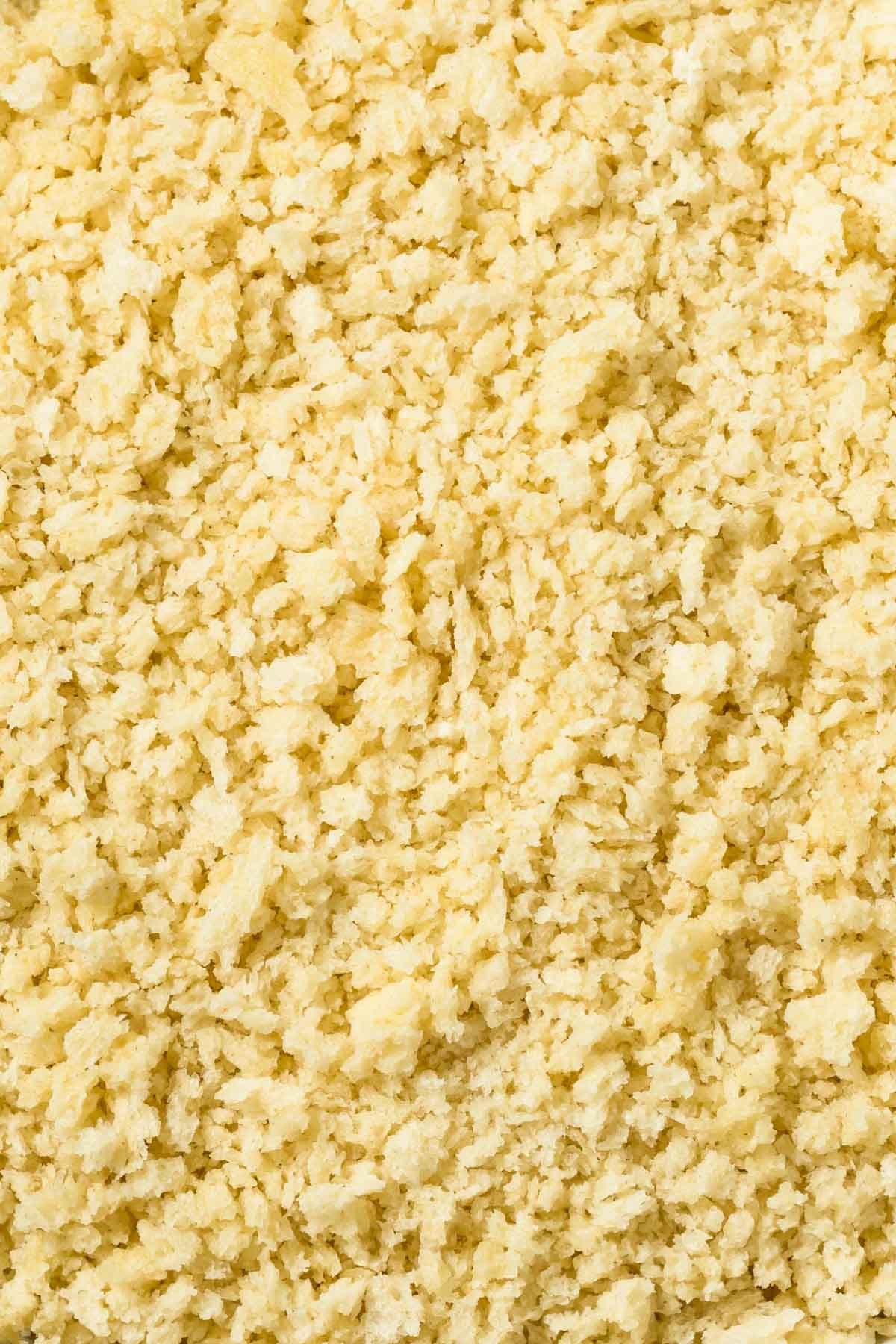 Homemade Panko Breadcrumbs an extreme closeup of homemade panko breadcrumbs