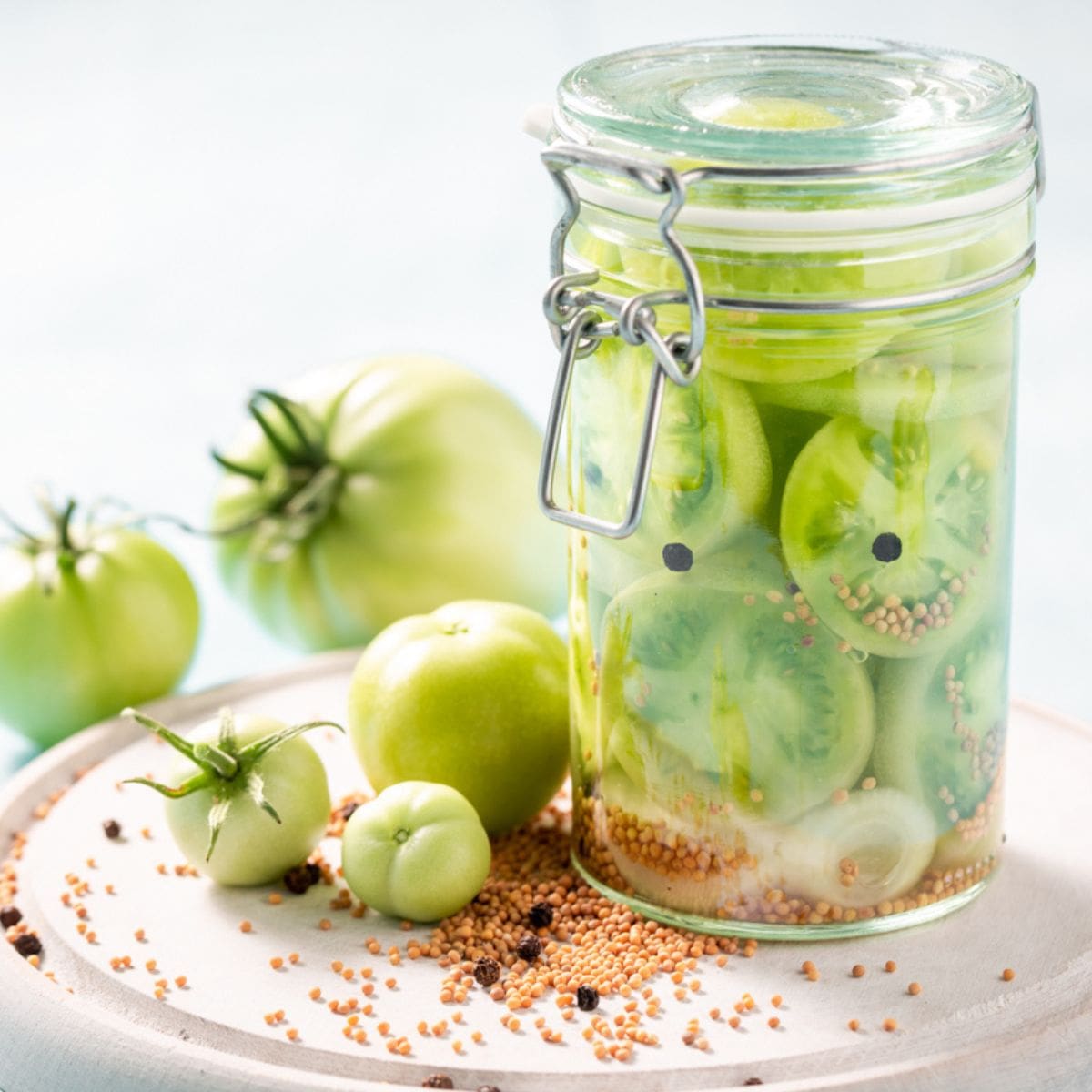 Quick Pickled Green Tomatoes