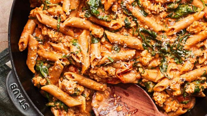 26 Ground Chicken Recipes + Creative Ideas for Every Meal One-Skillet Ground Chicken Pasta