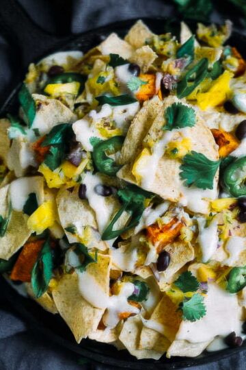 Sweet Potato Nachos with Creamy Jalapeño Queso