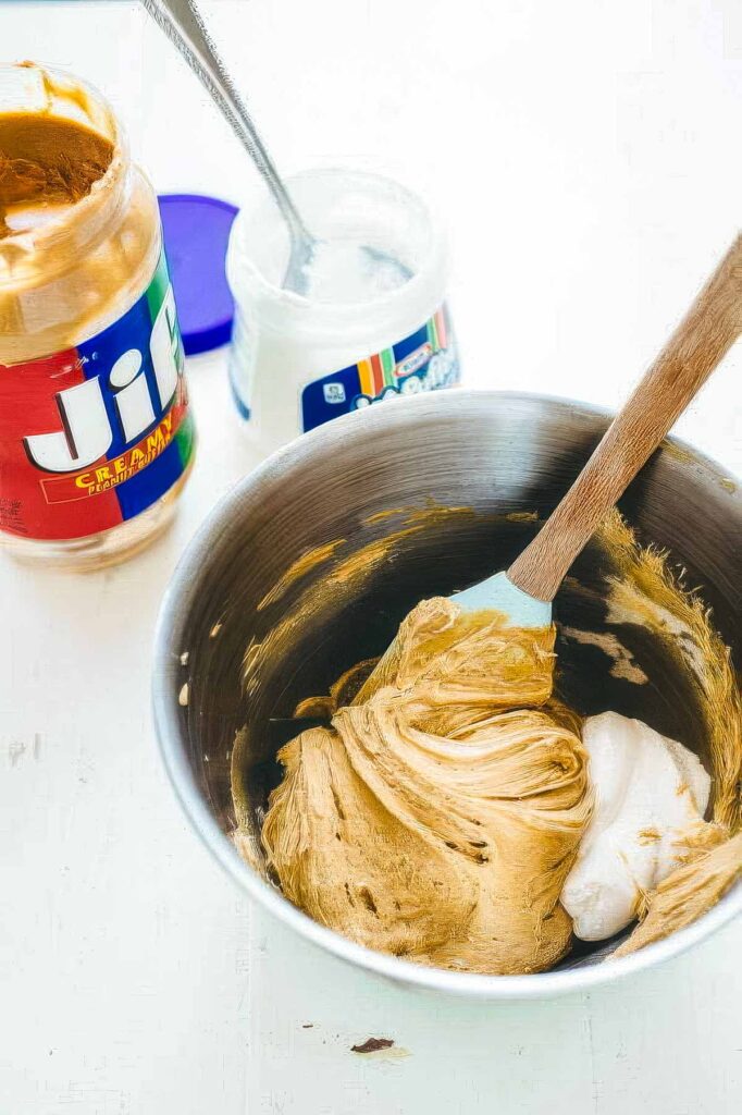 Homemade Peanut Butter Pop Tarts step 10 for making homemade pop tarts showing the filling ingredients being mixed together
