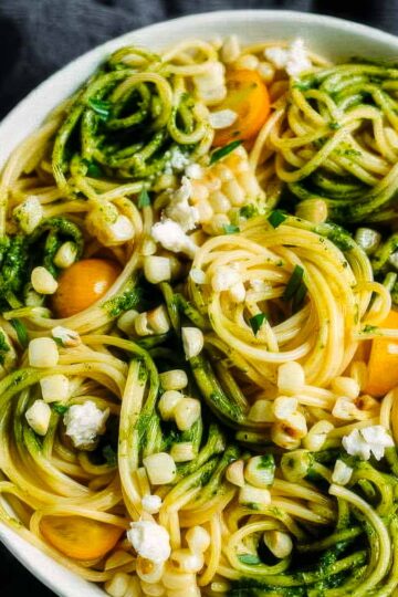 Summer Pasta Salad with Avocado Pesto